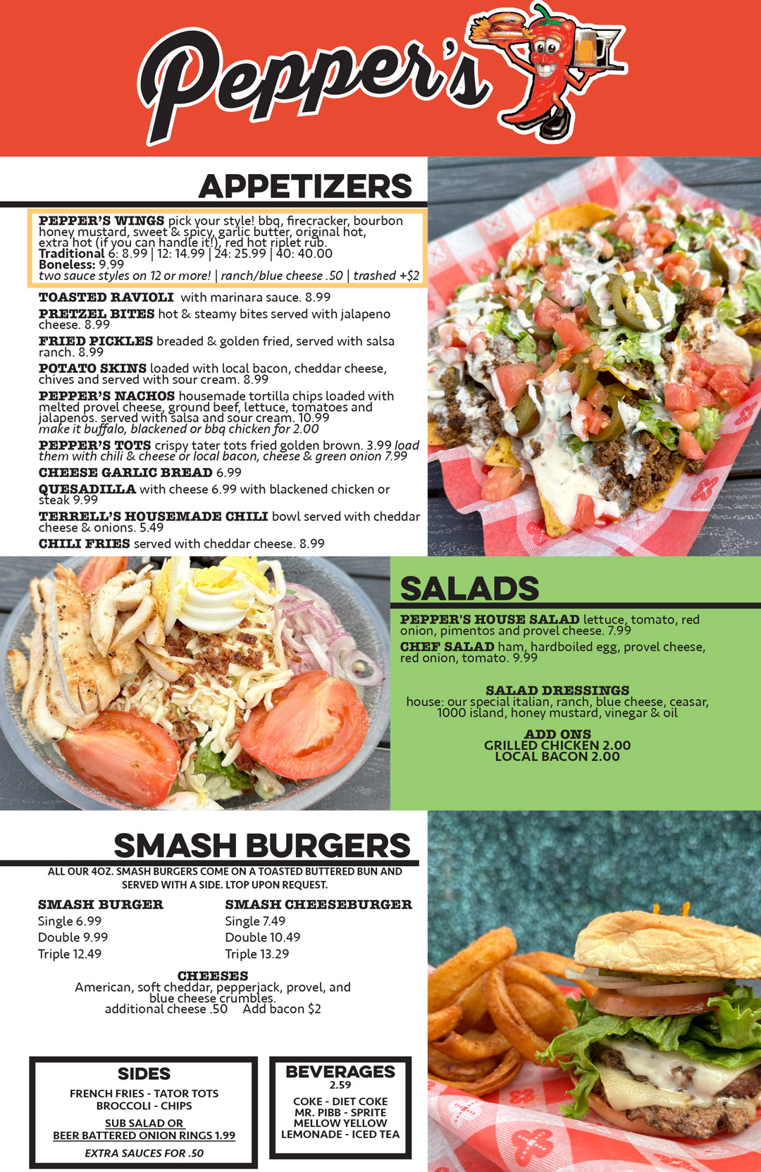 pepper's menu