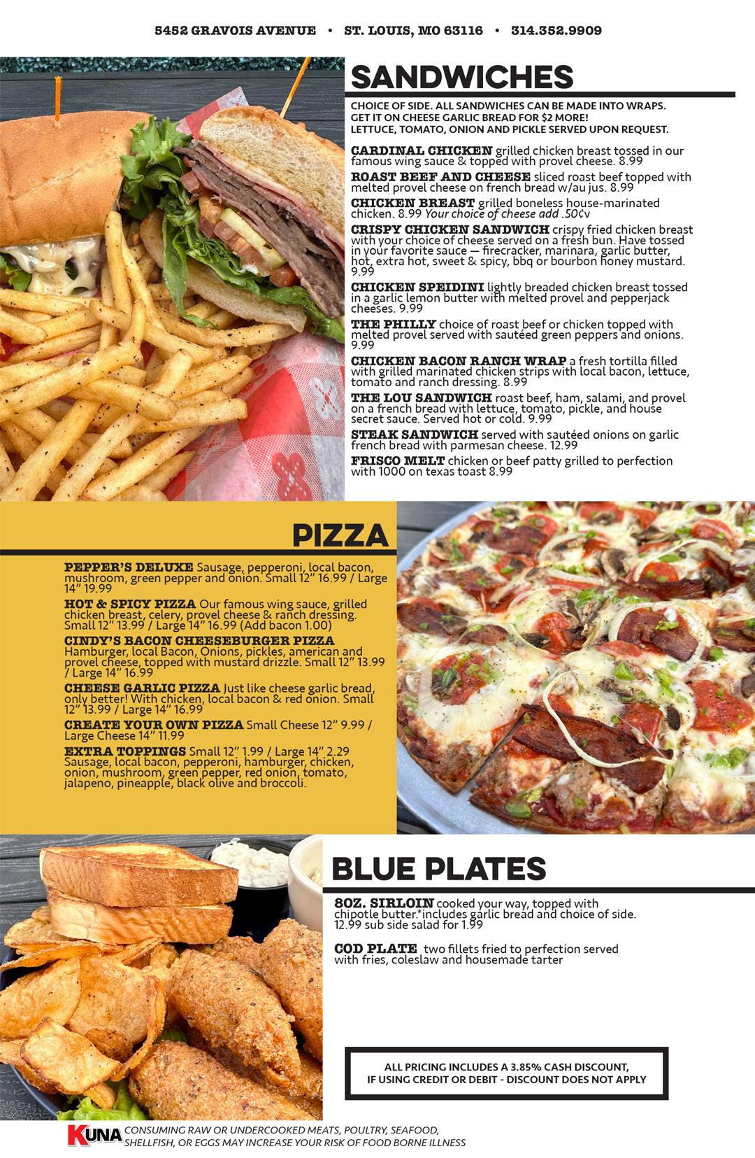 pepper's menu
